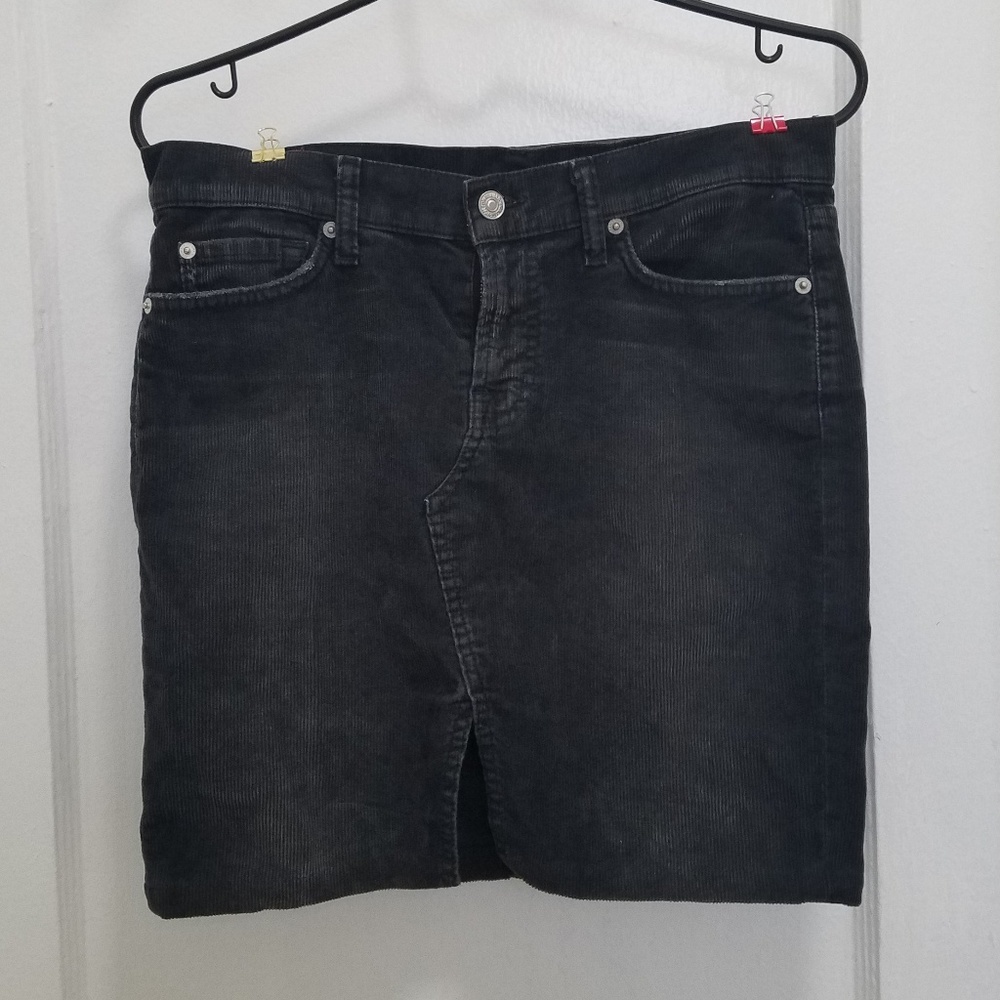 7 For All Mankind Distressed Corduroy Mini Skirt